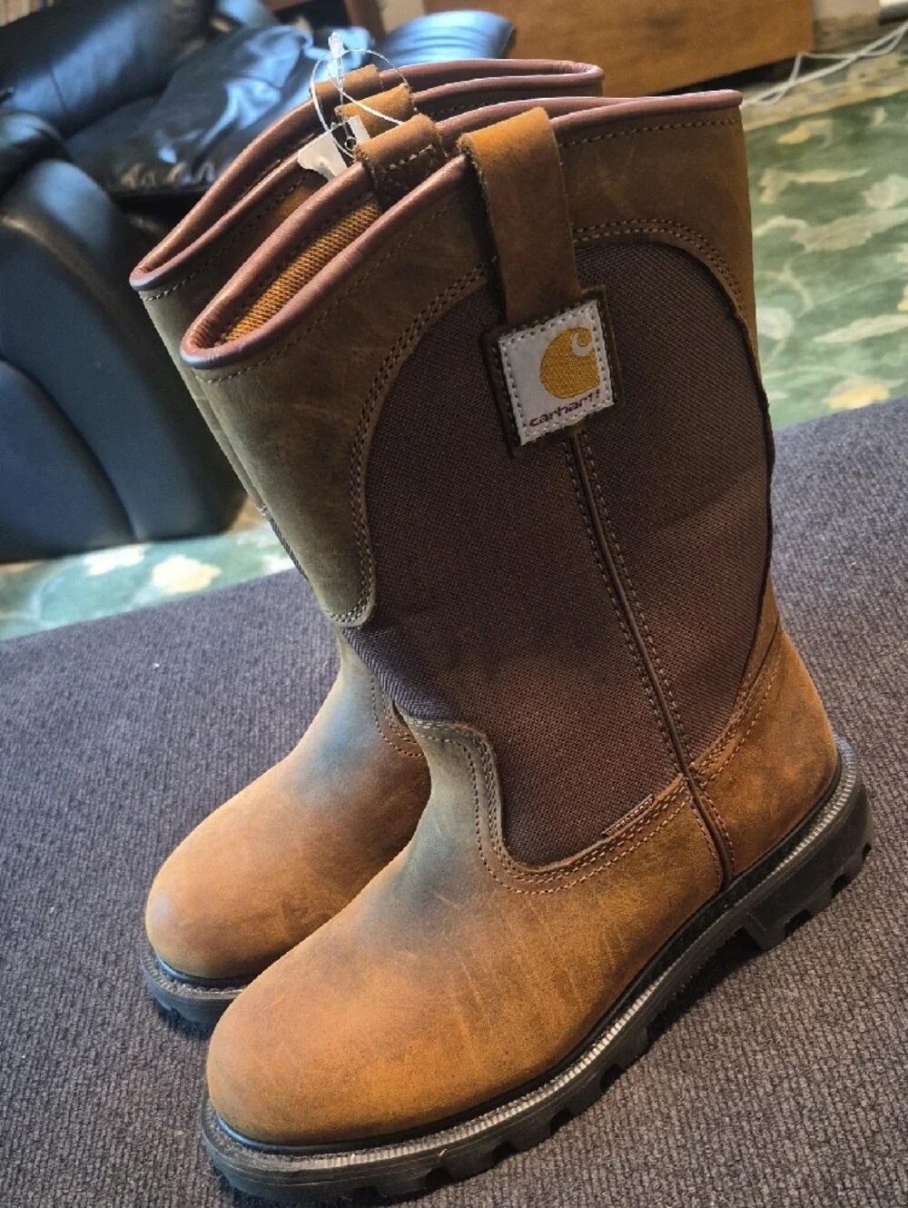 Carhartt Men's Brown/Tan Pull-On Work Boots